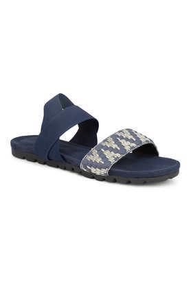 synthetic backstrap women's party wear sandals - navy