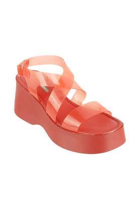 synthetic backstrap women's sandals - orange