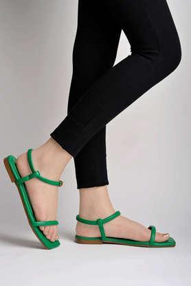 synthetic buckle girls casual sandals - green