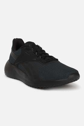 synthetic lace up men's casual shoes - black
