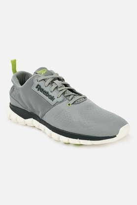 synthetic lace up men's sports shoes - grey