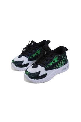 synthetic lace up unisex party wear sneakers - green