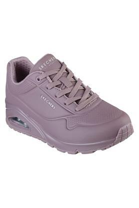 synthetic lace up womens casual shoes - mauve