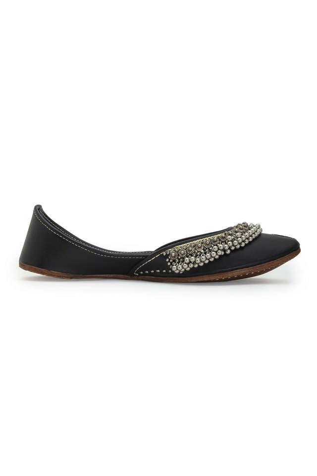 synthetic leather buckle womens casual flats