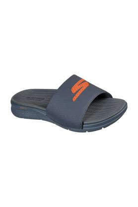 synthetic mesh regular slipon men's sandals - charcoal