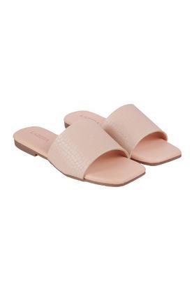 synthetic mesh slipon women's casual sandals - peach