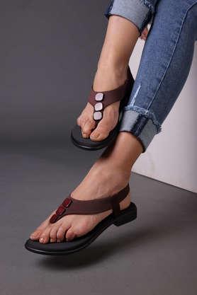 synthetic mesh slipon women's casual wear sandals - brown