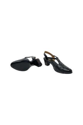 synthetic mesh slipon women's formal wear sandals - black