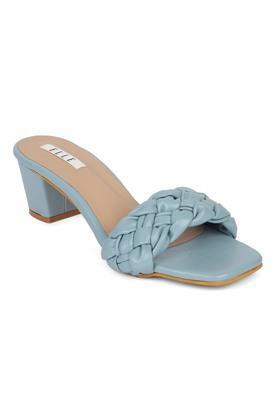 synthetic open back closure women casual wear sandals - blue