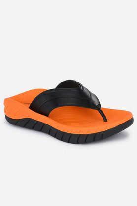 synthetic slip-on men's casual wear flip-flops - orange