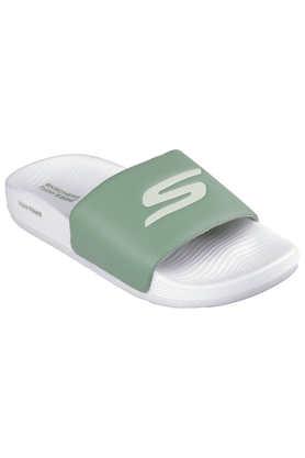 synthetic slip-on men's casual wear slippers - sage