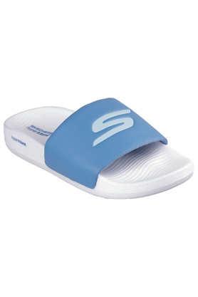synthetic slip-on men's casual wear slippers - white