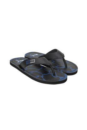 synthetic slip-on men's slippers - blue