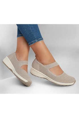 synthetic slip-on women's casual shoes - taupe