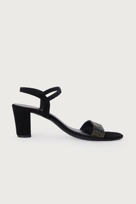 synthetic slip-on women's casual wear sandals - black