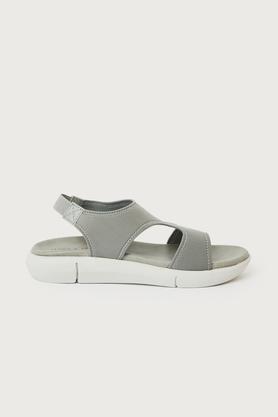 synthetic slip-on women's casual wear sandals - grey