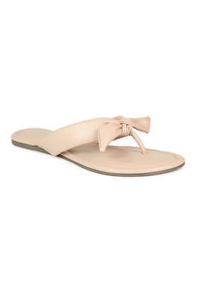 synthetic slip-on women's casual wear sandals - peach
