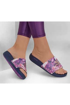 synthetic slip-on women's casual wear slippers - navy