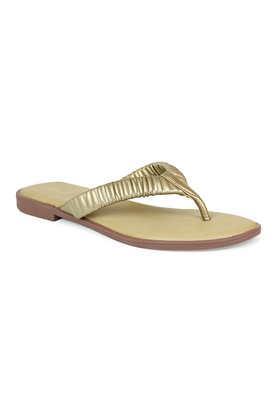 synthetic slip-on women's party wear sandals - antique