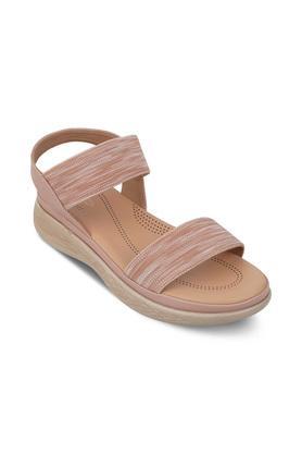 synthetic slip-on women's sandals - pink
