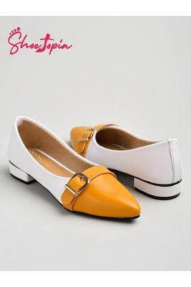 synthetic slip-on women casual wear ballerinas - yellow