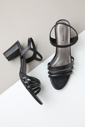 synthetic slipon casual wear women's sandals - black
