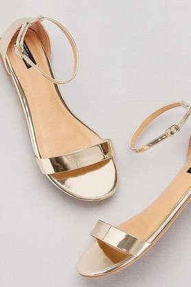 synthetic slipon girls casual flats - gold