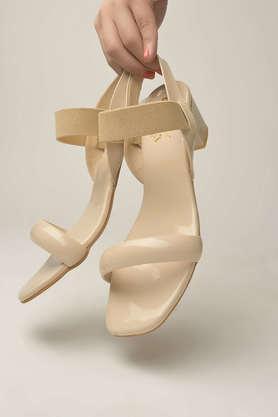 synthetic slipon girls casual sandals - cream