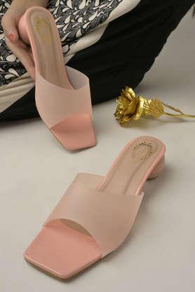 synthetic slipon girls casual sandals - peach