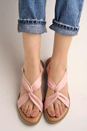 synthetic slipon girls casual sandals - pink