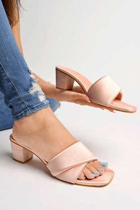 synthetic slipon girls casual sandals - rose gold