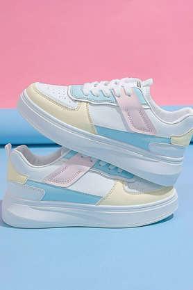 synthetic slipon girls sneakers - white