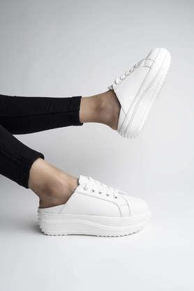 synthetic slipon girls sport shoes - white