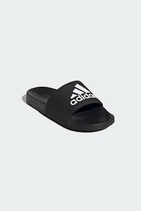 synthetic slipon men's slides - black