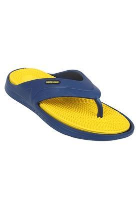 synthetic slipon mens flip flops - yellow