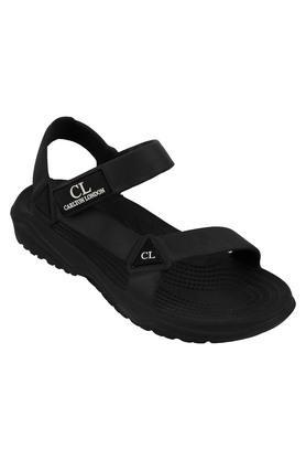 synthetic slipon mens sport sandals - black