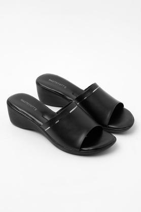 synthetic slipon ss-23 casual wear sandals - black