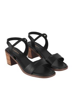 synthetic slipon women's casual sandals - black