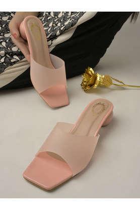 synthetic slipon women's casual sandals - peach