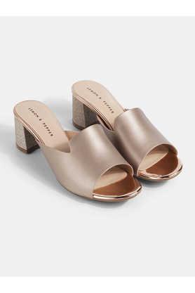 synthetic slipon women's casual sandals - rose gold