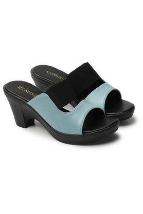 synthetic slipon women's casual sandals - sky blue