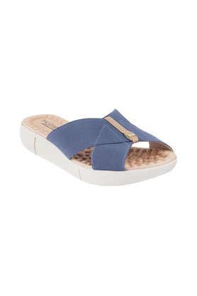 synthetic slipon women's casual slides - denim