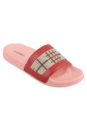 synthetic slipon women's casual slides - red