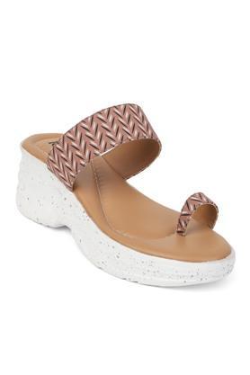 synthetic slipon women's casual wear sandals - brown