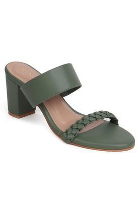 synthetic slipon women's casual wear sandals - green
