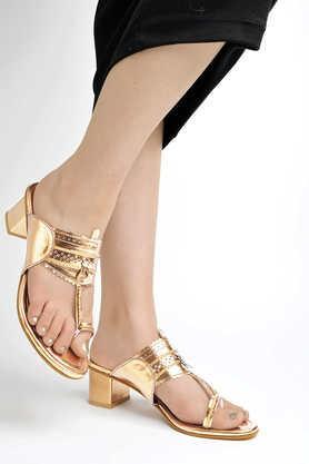 synthetic slipon women's casual wear sandals - yellow