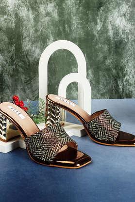 synthetic slipon women's ethnic sandals - copper