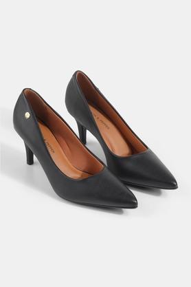 synthetic slipon women's formal wear heels - black