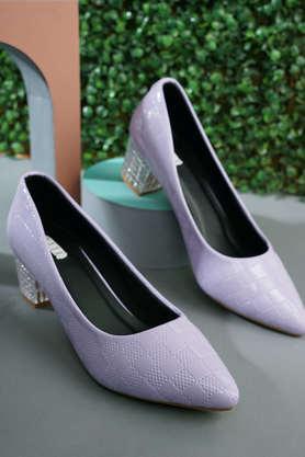 synthetic slipon women's party wear pumps - lavender