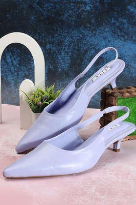 synthetic slipon women's party wear pumps - lavender